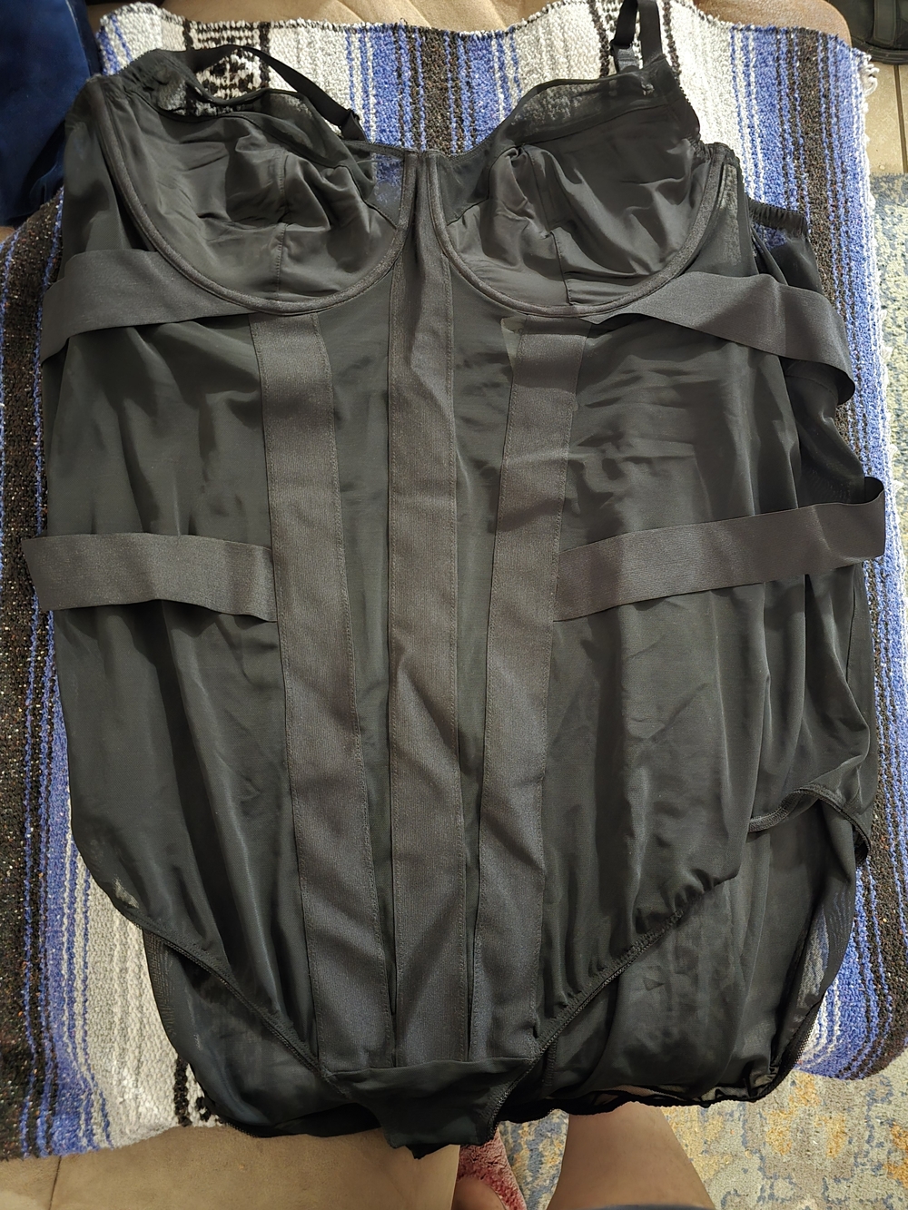 torrid Black Sheer Strappy Bustier Bodysuit